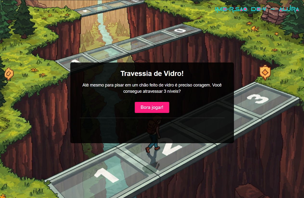 Prévia Jogo Travessia de Vidro! - Imersão Dev